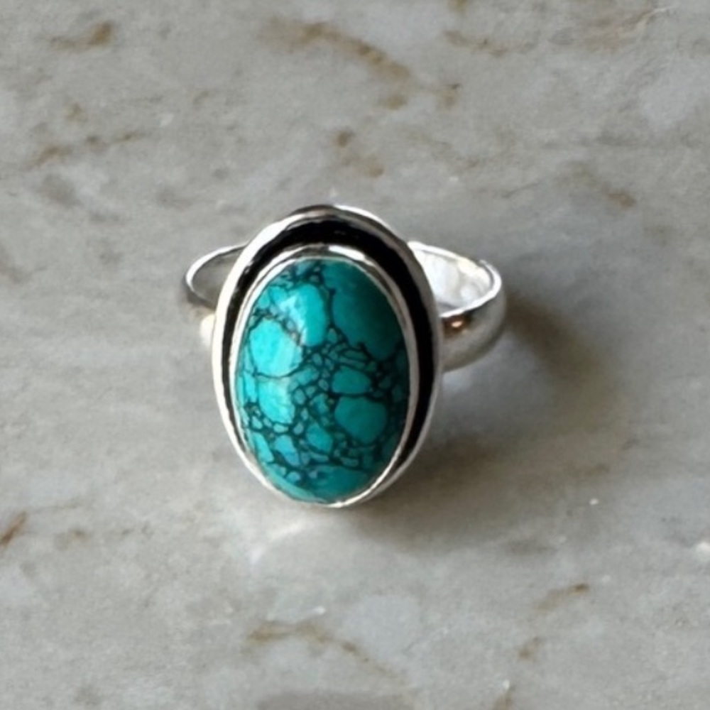 NWOT Sundance Southwestern Song Ring, Turquoise, Sterling Silver